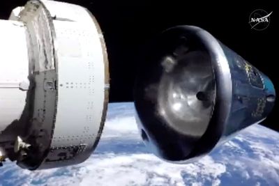 Watch the Orion capsule detach as Artemis II astronauts head home