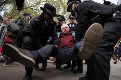 Police remove protesters during mass demonstration against Palestine Action ban