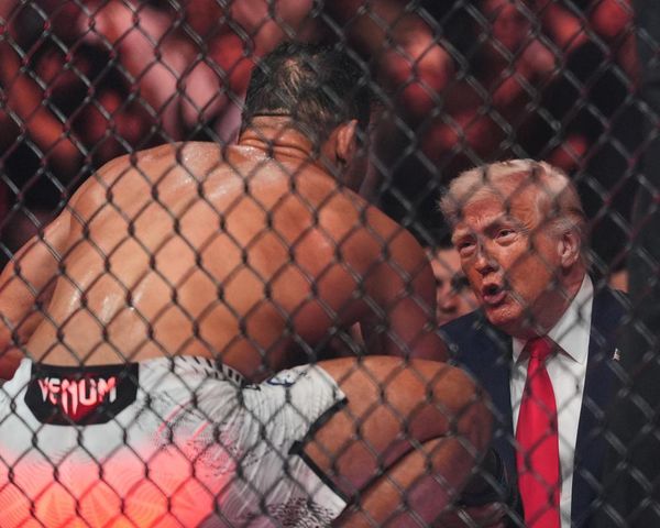 Donald Trump and Marco Rubio watch UFC fights in Miami as peace talks with Iran fail