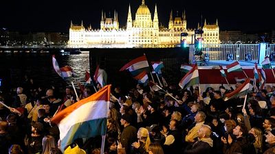 Hungary election: Supporters of Peter Magyar's party celebrate in Budapest