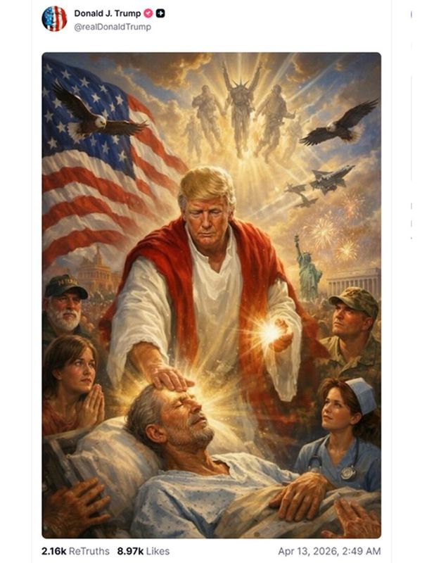 Donald Trump says AI-generated image of himself as Jesus after attack on Pope was 'me as a doctor'