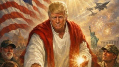 Blasphemy or Secret Message? Critics Claim Donald Trump's 'Jesus' AI Image Shows Him Healing a Young Jeffrey Epstein