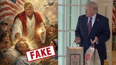 Donald Trump Orders Macca’s To The White House While Defending AI-Generated Pic Of Himself As Jesus