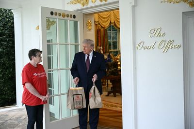 Trump orders McDonald’s directly to the Oval Office door in awkward stunt