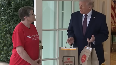 Donald Trump Stages McDonald's Delivery With Supporter, Then References Her Husband's Cancer To Reinforce 'Healer' Image