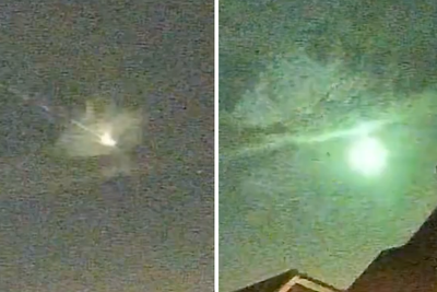 Watch: Green meteor blazes a fiery path across the UK sky