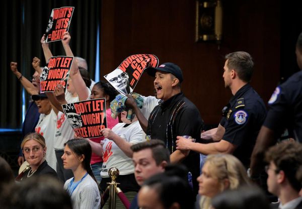 ‘Vought cuts kill people’: Aids activists interrupt Trump budget chief hearing
