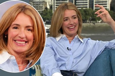 Cat Deeley proves that a shirt and wide-leg jeans are a failsafe spring look that never goes out of fashion