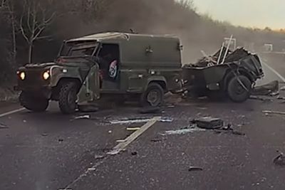 Motorist handed one-year ban after military vehicle sent flying into the air