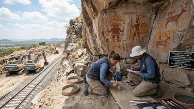 Hidden for 4,000 years: Prehistoric art discovered during Mexico railway construction