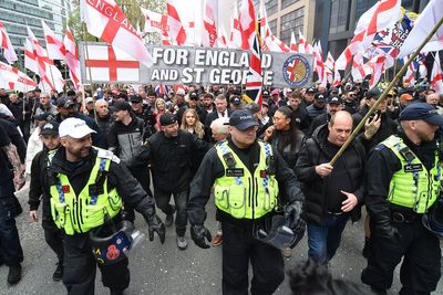 Britain First march – live: Hundreds of far-right supporters and counter protesters in Manchester city centre standoff