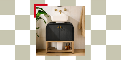 This Chic New Under-Sink Storage Cabinet Is Such a Great Way to Elevate a Pedestal Bathroom Basin That You Can't Change