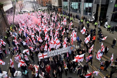 Three arrested as hundreds of Britain First supporters and counter-protesters demonstrate in Manchester