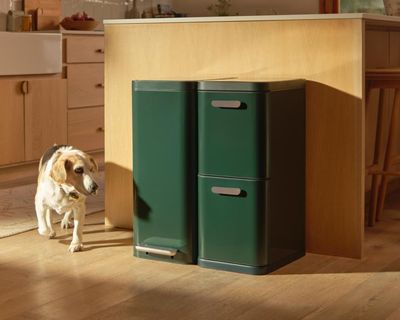 Trashcans are built to be hidden. Caraway made ones you’ll show off to guests