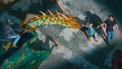 This artist blends oil paints, photos and sculpture to create realistic fantasy scenes