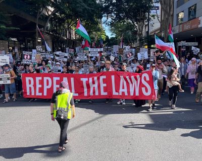 More than 20 arrested over Queensland’s controversial ‘from the river to the sea’ laws during weekend of protests