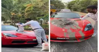 Bengaluru entrepreneur fixes pothole with Porsche – but his method sparks debate