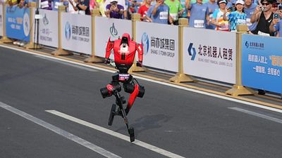 Humanoid robot smashes human half-marathon world record in Beijing race