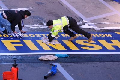 And they're off: Wheelchair racers lead fastest Boston Marathon field ever over the starting line