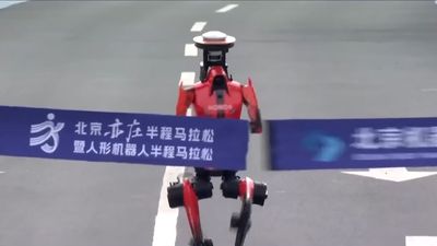 Humanoid robot beats human world record for the first time at the Beijing half marathon — but some are still stumbling at the starting line