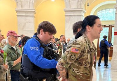(VIDEO) Disabled Veterans Arrested at Capitol During Anti-Iran War Protest