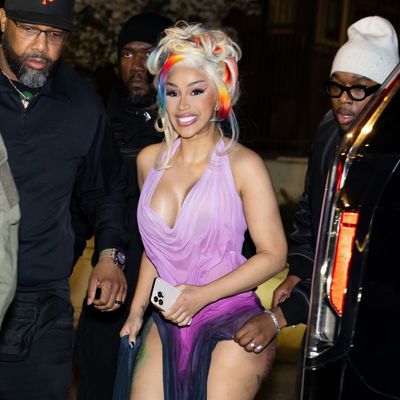 Cardi B's Blue Chrome Manicure Is a Surprisingly Tame Take on the Spring Nail Trend