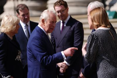 King and Queen arrive at British Museum to view models of Elizabeth II memorial