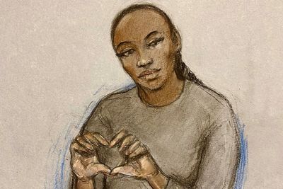 X Factor finalist on Soho attempted murder charge makes heart sign from dock