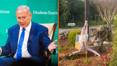 ‘All religions flourish in our land’: Netanyahu bolts to social media as soon as the IDF desecrates a Jesus statue