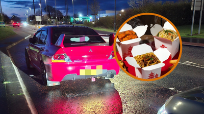 Driver caught doing 135mph down highway, explains to cops they were simply rushing to collect a Chinese takeout