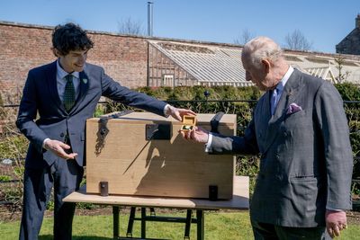 King Charles awarded special Blue Peter badge during visit