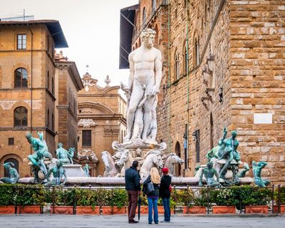 Tourist charged with damaging historic Florentine fountain in pre-wedding prank