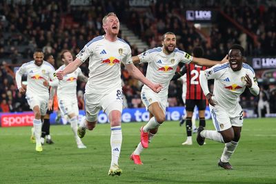 Leeds’ dramatic equaliser at Bournemouth puts them in touching distance of Premier League safety