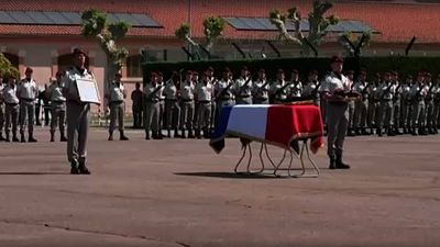 France holds national tribute for soldier killed in Lebanon