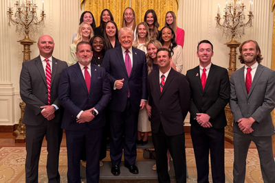 Photo of Trump with women’s tennis team mocked as ‘egregiously bad’