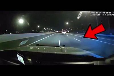 Chainsaw thrown at cops from speeding truck during high speed chase