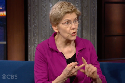 Elizabeth Warren tells Colbert GOP colleagues ‘don’t make eye contact’ out of shame over Iran war
