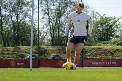 Manchester United: Matthijs de Ligt pictured in training after Michael Carrick update