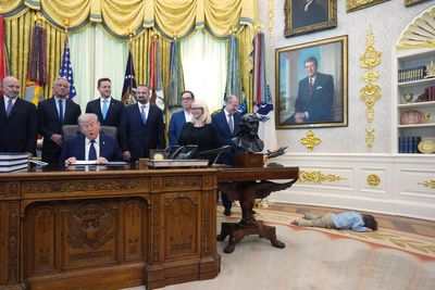 Trump’s speech interrupted in the Oval Office when toddler threw a temper tantrum