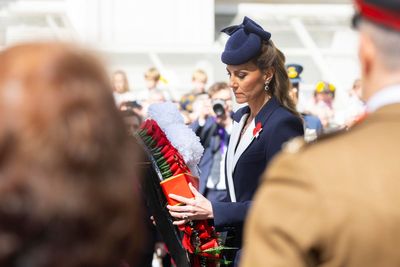 Princess of Wales lays wreath at Cenotaph to mark Anzac Day