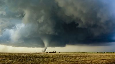 Watch what happens when a drone is flown directly into the center of a tornado