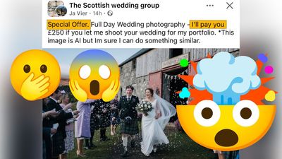 "Get the f*** outta here!": Wedding photographers outraged by amateur who offered to pay couples to shoot their big day