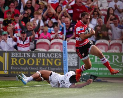 Gloucester dent Exeter’s playoff hopes as Llewellyn and Trenholm double up