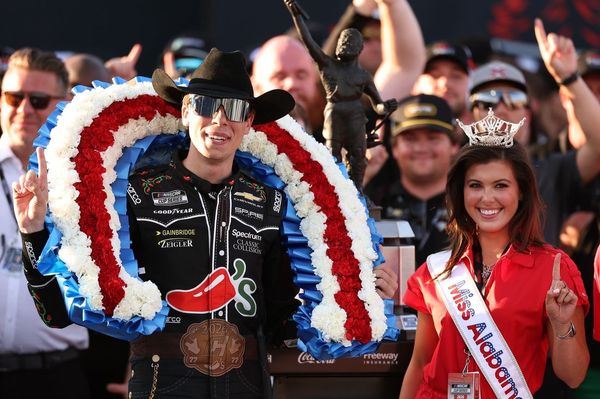 Carson Hocevar earns first NASCAR Cup win, thrills Talladega fans with daring 'rodeo' burnout