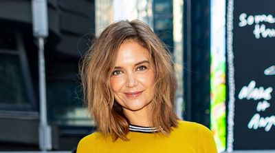 Katie Holmes's wide-leg jeans, vibrant yellow top and black pointed heels reveals a failsafe formula for elevating denim