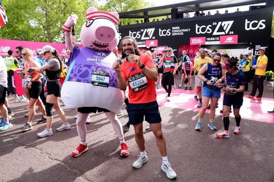 Full celebrity London Marathon times as Cynthia Erivo and Daddy Pig shine