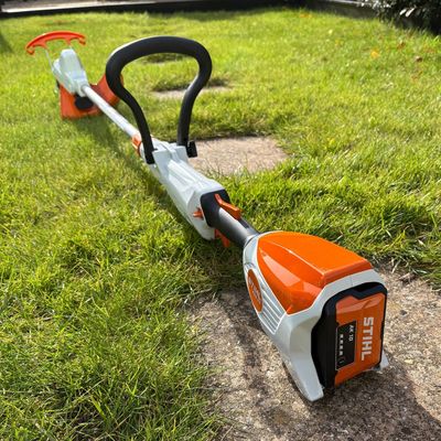 STIHL's new cordless grass trimmer is quieter than other models, with just as much power – it tidied my lawn edges in no time