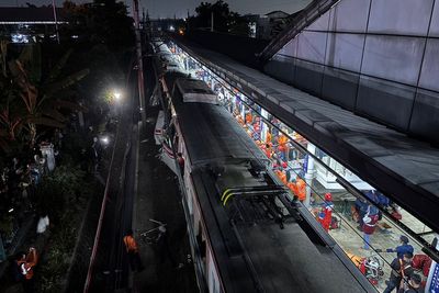 Trains collide near Indonesia's capital, killing at least 3 people