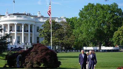 Trumps greet King Charles III and Queen Camilla at the White House