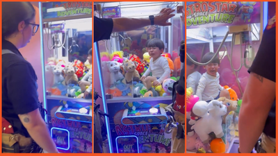 ‘I wouldn’t have been able to keep a straight face’: Madison Firefighters stifle giggles at boy trapped in claw machine